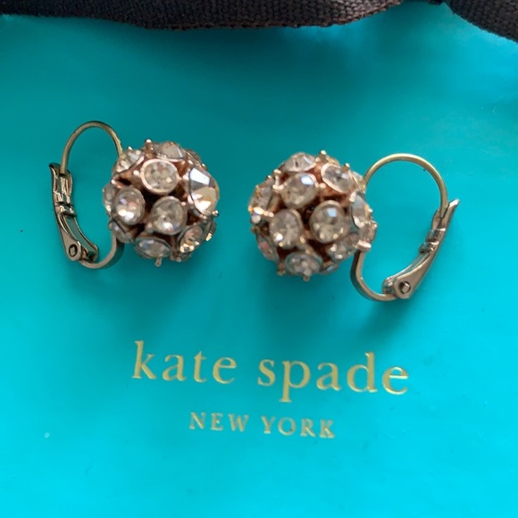 kate spade Jewelry - Kate Spade rose gold crystal ball earrings